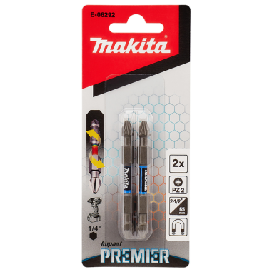 EMBOUT DOUBLE PZ2 65 2PCS IMPACT PREMIER / E 06292 / 0088381570237 - D'ORIGINE MAKITA
