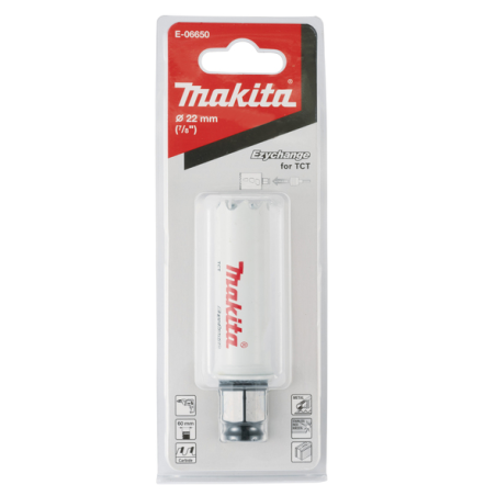 SCIE CLOCHE TCT 22mm EZYCHANGE - E 06650 - 0088381570374 - D'ORIGINE MAKITA SCIE CLOCHE TCT 22mm EZYCHANGE - E 06650 - 0088381570374 - D'ORIGINE MAKITA