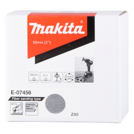 DISQUE FIBRE 50MM GR80 ZIRCONIUM / E 07456 / 0088381574082 - D'ORIGINE MAKITA