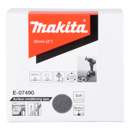 DISQUE NON TISSE DISC 50MM MOYEN DOUX / E 07490 / 0088381574129 - D'ORIGINE MAKITA