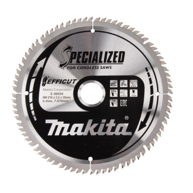 LAME CARBURE EFFICUT BOIS 216x30x80D - E 08894 - 0088381577199 - D'ORIGINE MAKITA
