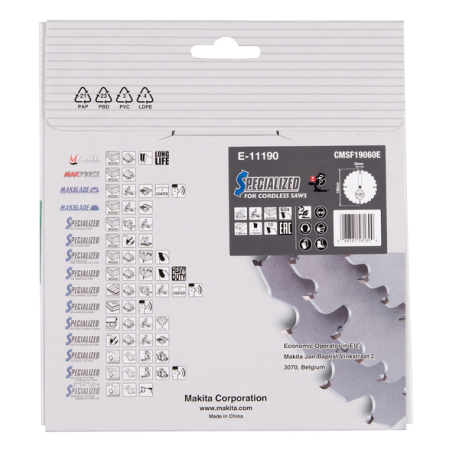 LAME TCT MDF 190x20MM 60DENTS - E 11190 - 0088381581899 - D'ORIGINE MAKITA