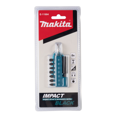 IMPACT BLACK SET 8 PCS 25MM - E 11994 - 0088381589468 - D'ORIGINE MAKITA