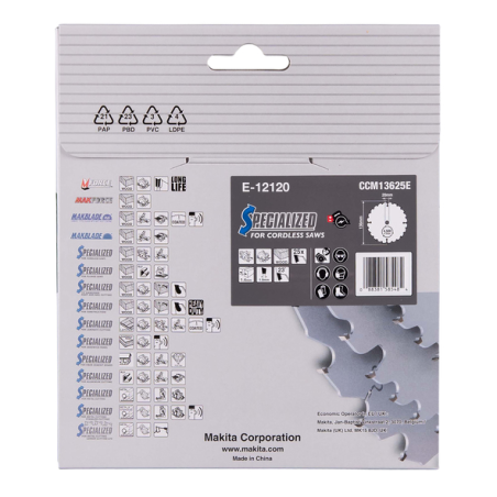 LAME CARBURE EFFICUT 136x20x25T - E 12120 - 0088381585484 - D'ORIGINE MAKITA