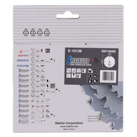 LAME CARBURE EFFICUT 136x20x45T - E 12136 - 0088381585491 - D'ORIGINE MAKITA