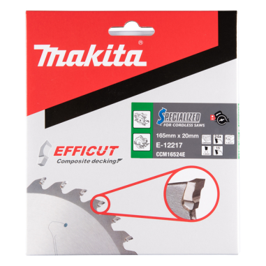 LAME CIRC EFFICUT BOIS COMPOSITE 165x20MM 24D - E 12217 - 0088381584753 - D'ORIGINE MAKITA