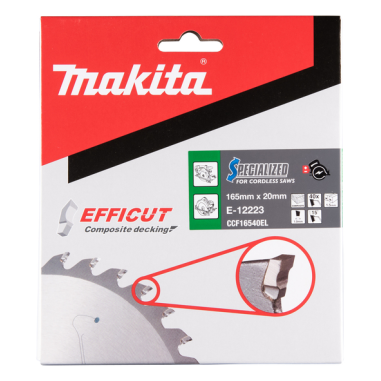 LAME CIRC EFFICUT BOIS COMPOSITE 165x20MM 40D - E 12223 - 0088381584760 - D'ORIGINE MAKITA