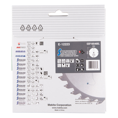 LAME CIRC EFFICUT BOIS COMPOSITE 165x20MM 40D - E 12223 - 0088381584760 - D'ORIGINE MAKITA