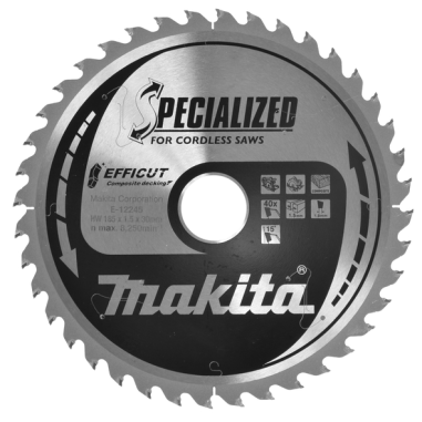 LAME CIRC EFFICUT BOIS COMPOSITE 185x30MM 40D - E 12245 - 0088381572033 - D'ORIGINE MAKITA