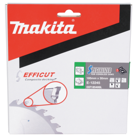 LAME CIRC EFFICUT BOIS COMPOSITE 185x30MM 40D - E 12245 - 0088381572033 - D'ORIGINE MAKITA