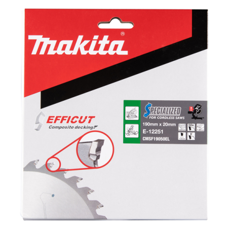 LAME CIRC EFFICUT BOIS COMPOSITE 190x20MM 50D - E 12251 - 0088381584784 - D'ORIGINE MAKITA