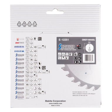 LAME CIRC EFFICUT BOIS COMPOSITE 190x20MM 50D - E 12251 - 0088381584784 - D'ORIGINE MAKITA
