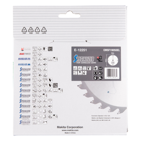 LAME CIRC EFFICUT BOIS COMPOSITE 190x20MM 50D - E 12251 - 0088381584784 - D'ORIGINE MAKITA