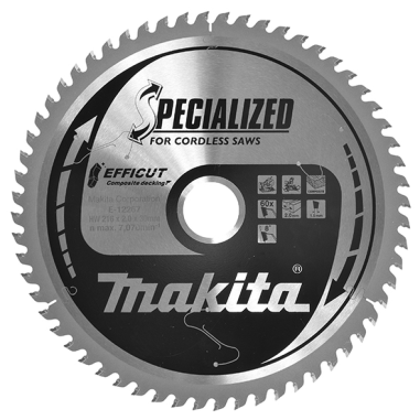 LAME CIRC EFFICUT BOIS COMPOSITE 216x30MM 60D - E 12267 - 0088381584791 - D'ORIGINE MAKITA