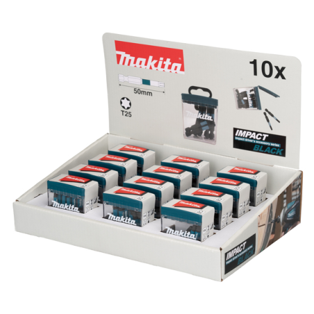 PACK IMPACT BLACK T25 50MM 10PCS X12 - E 12435 12 - 0088381586696 - D'ORIGINE MAKITA