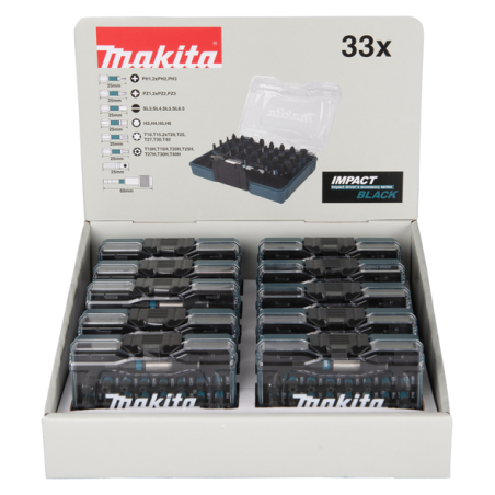 IMPACT B MASTER CARTON 10xCOFFRET VISSAGE 33 PCS - E 12441 10 - 0088381587792 - D'ORIGINE MAKITA