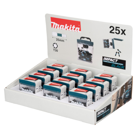 PACK IMPACT BLACK T30 25MM 25PCS X12 - E 12653 12 - 0088381588331 - D'ORIGINE MAKITA