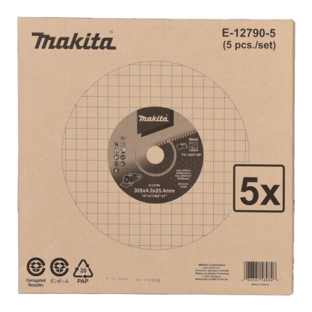 DISQUE A TRONC METAL 355X4,3X25,4MM / E 12790 5 / 0088381589826 - D'ORIGINE MAKITA