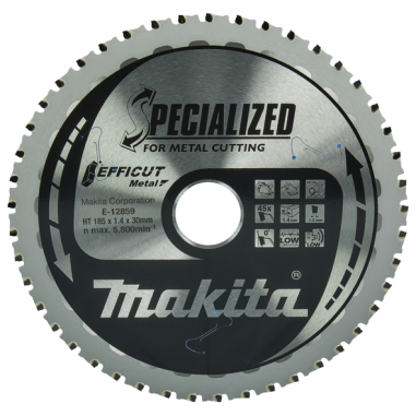 LAME CARBURE METAL EFFICUT 185X30MM 45D - E 12859 - 0088381589895 - D'ORIGINE MAKITA