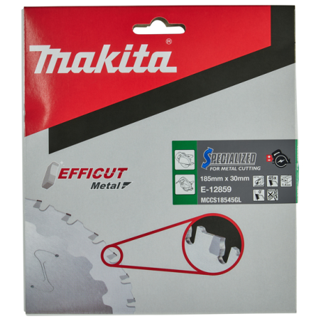 LAME CARBURE METAL EFFICUT 185X30MM 45D - E 12859 - 0088381589895 - D'ORIGINE MAKITA