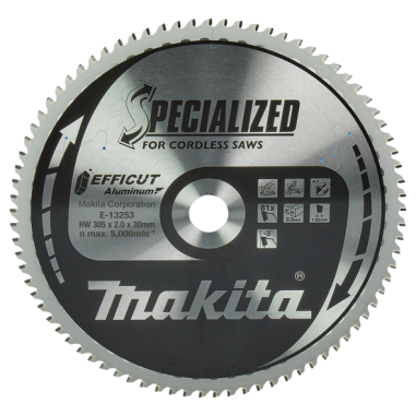 LAME CARBURE ALU EFFICUT 305X30MM 81D - E 13253 - 0088381591270 - D'ORIGINE MAKITA
