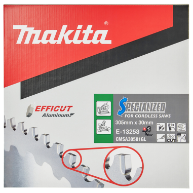 LAME CARBURE ALU EFFICUT 305X30MM 81D - E 13253 - 0088381591270 - D'ORIGINE MAKITA