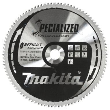 LAME CARBURE ALU EFFICUT 305X30MM 96D - E 13312 - 0088381591287 - D'ORIGINE MAKITA