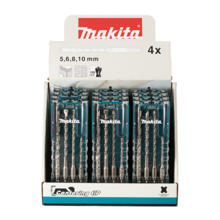 MASTER CARTON 12X COFFRET 4 FORETS SDS PLUS STAND - E 13596 12 - 0088381592055 - D'ORIGINE MAKITA