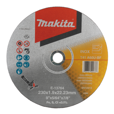 DISQUE À TRONCONNER FIN 230X1,6X22,23MM / E 13764 / 0088381592338 - D'ORIGINE MAKITA