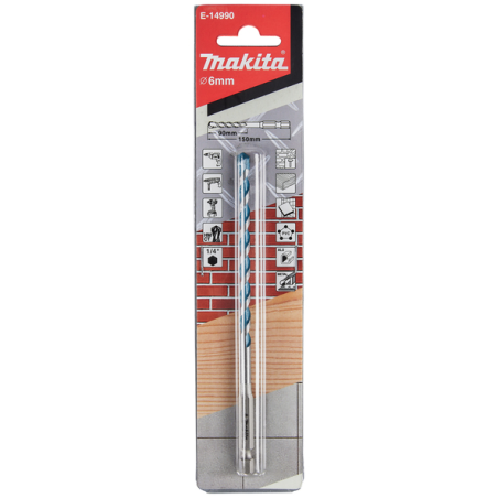 FORET MULTIMATERIAUX 6x150MM HEXA1-4 - E 14990 - 0088381594950 - D'ORIGINE MAKITA
