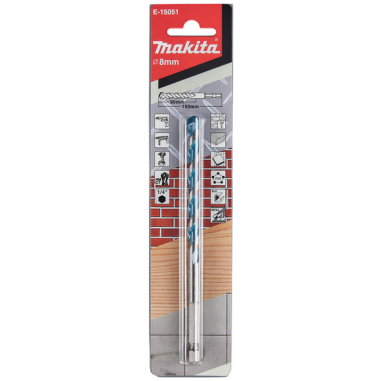 FORET MULTIMATERIAUX 8x150MM HEXA1-4 - E 15051 - 0088381595018 - D'ORIGINE MAKITA