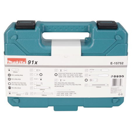 COFFRET OUTILLAGE A MAIN 91 PCS / E 15752 / 0088381786508 - D'ORIGINE MAKITA COFFRET OUTILLAGE A MAIN 91 PCS / E 15752 / 0088381786508 - D'ORIGINE MAKITA