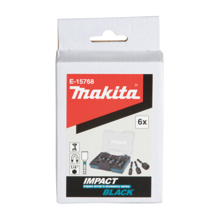 COFFRET 6 DOUILLES À QUEUE IMPACT BLACK / E 15768 / 0088381599818 - D'ORIGINE MAKITA COFFRET 6 DOUILLES À QUEUE IMPACT BLACK / E 15768 / 0088381599818 - D'ORIGINE MAKITA