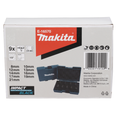 COFFRET 9 DOUILLES 1/2'' / E 16570 / 0088381791229 - D'ORIGINE MAKITA COFFRET 9 DOUILLES 1/2'' / E 16570 / 0088381791229 - D'ORIGINE MAKITA