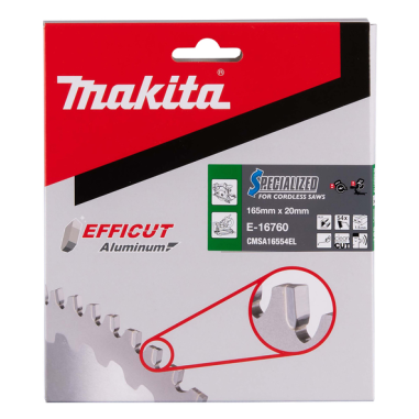 LAME CARBURE ALU EFFICUT 165X20MM 64D - E 16760 - 0088381791823 - D'ORIGINE MAKITA