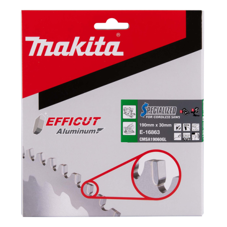 LAME CARBURE ALU EFFICUT 190X30MM 60D - E 16863 - 0088381791847 - D'ORIGINE MAKITA
