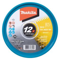 DISQUE A TRONC METAL ET INOX A60U 125x1MM (X12) / E 17120 12 / 0088381793001 - D'ORIGINE MAKITA 2