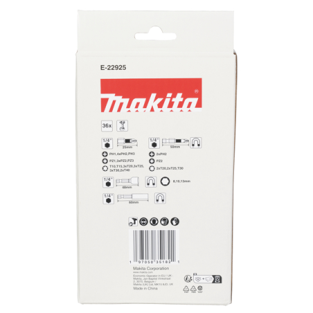 COFFRET CLEAR CASE IMPACT BLACK 36 PCS / E 22925 / 0197050351821 - D'ORIGINE MAKITA COFFRET CLEAR CASE IMPACT BLACK 36 PCS / E 22925 / 0197050351821 - D'ORIGINE MAKITA
