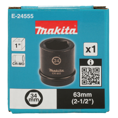 DOUILLE 1" 34 X 63 MM / E 24555 / 0197050356734 - D'ORIGINE MAKITA