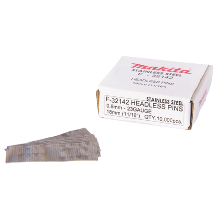 CLOUS FINETTES GALVA 23GA 18MM (10000 PCS) / F 32142 / 0088381292702 - D'ORIGINE MAKITA