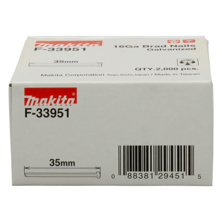 CLOUS BRADS 16GA 35MM (2000 PCS) / F 33951 / 0088381294515 - D'ORIGINE MAKITA