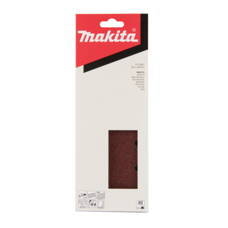 FEUILLE RECT 4+4 BOIS/MET 93X230MM G40 (X10) / P 31837 / 0088381959995 - D'ORIGINE MAKITA