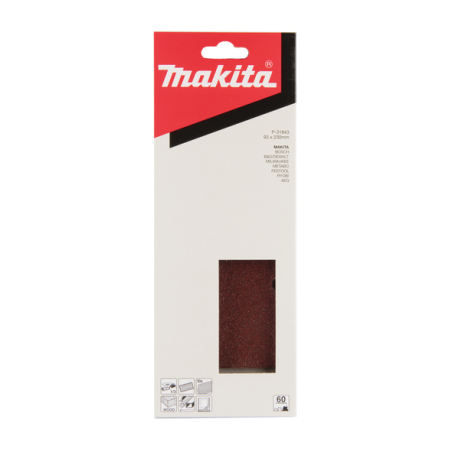 FEUILLE RECT 4+4 BOIS/MET 93X230MM G60 (X10) / P 31843 / 0088381960007 - D'ORIGINE MAKITA