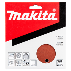 DISQUE ABRASIF 8+1 TROUS BOIS/MET 150MM G320(10 PCS) / P 32007 / 0088381960168 - D'ORIGINE MAKITA 2