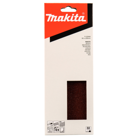 FEUILLE RECT BOIS/MET 93X230MM G60 (X10) / P 32948 / 0088381961103 - D'ORIGINE MAKITA