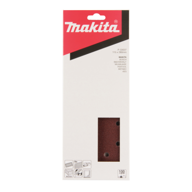 FEUILLE RECT 5+5+2+2 BOIS/MET 115X280MM G100 (X10) / P 33037 / 0088381961196 - D'ORIGINE MAKITA