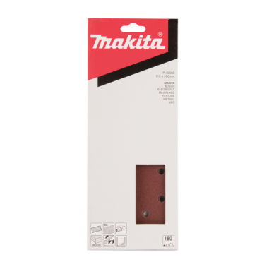 FEUILLE RECT 5+5+2+2 BOIS/MET 115X280MM G180 (X10) / P 33065 / 0088381961226 - D'ORIGINE MAKITA