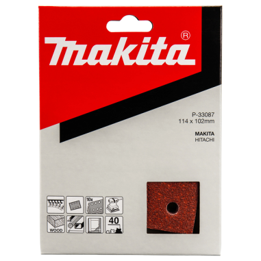 FEUILLE RECT 3+3 BOIS/MET 114X102MM G40 (X10) / P 33087 / 0088381961240 - D'ORIGINE MAKITA