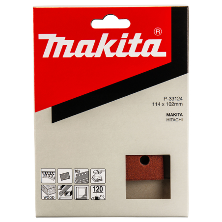 FEUILLE RECT 3+3 BOIS/MET 114X102MM G120 (X10) / P 33124 / 0088381961288 - D'ORIGINE MAKITA