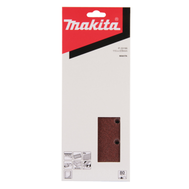 FEUILLE RECT 5+5 BOIS/MET 115X229MM G80 (X10) / P 33196 / 0088381961356 - D'ORIGINE MAKITA